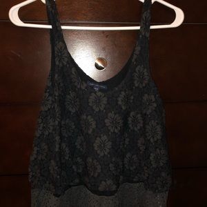 American Eagle Floral Lace Tank